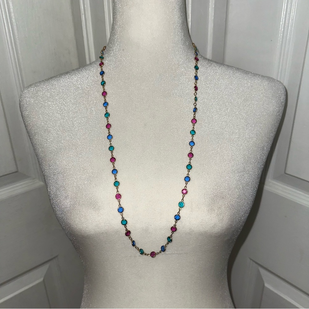 vintage Swarovski crystal bezel multicolored necklace
